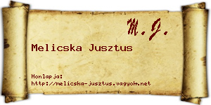 Melicska Jusztus névjegykártya